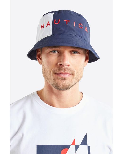 BoohooMAN Blue Nautica 'torbert' Bucket Hat for men