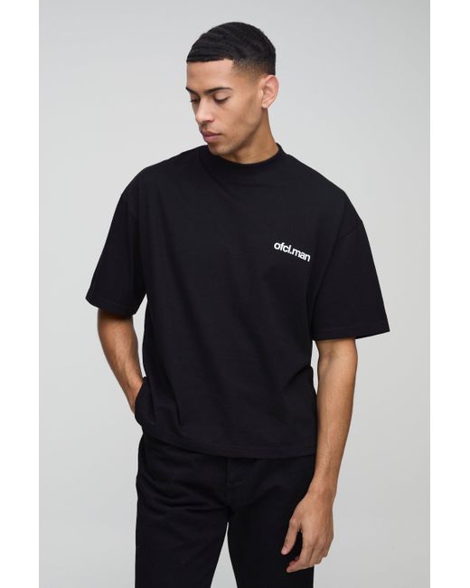 BoohooMAN Kastiges Oversize Official Man T-Shirt in Black für Herren