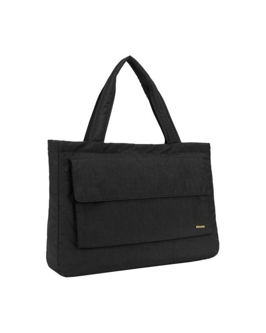 BoohooMAN Black Smith And Canova Oversized Landscape Nylon Tote Bag for men