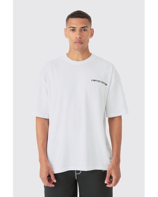 BoohooMAN White Premium Oversized Super Clean Limited Interlock T-shirt for men