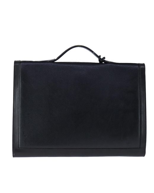 BoohooMAN Bally Preloved Leather Briefcase Business Style - Black for men