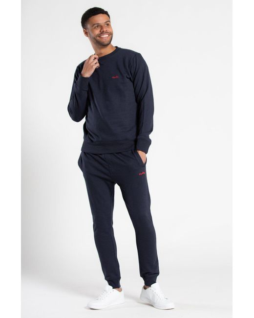 BoohooMAN Blue Tokyo Laundry Sweatshirt And Jogger Co-ord Set for men