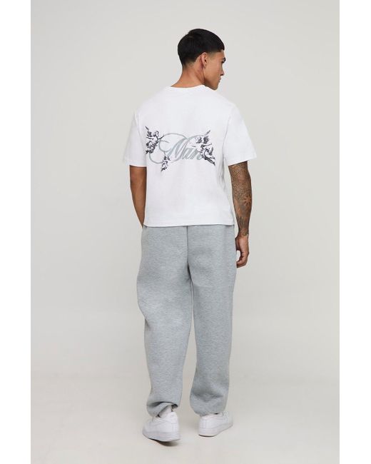 Boohoo Gray Oversized Fit Bonded Scuba Cuffed Joggers