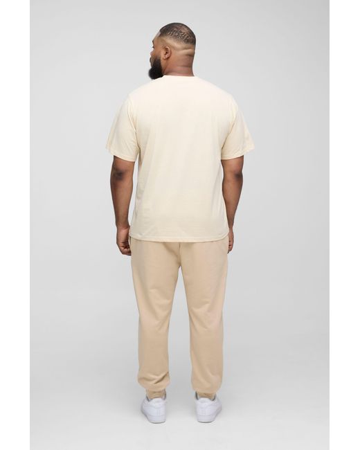 BoohooMAN White Plus 260Gsm Loopback Regular Fit Basic Sweatpants for men