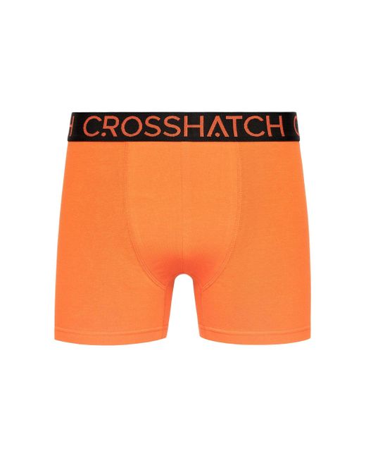 BoohooMAN Orange Crosshatch Highlighter Boxers 3pk for men