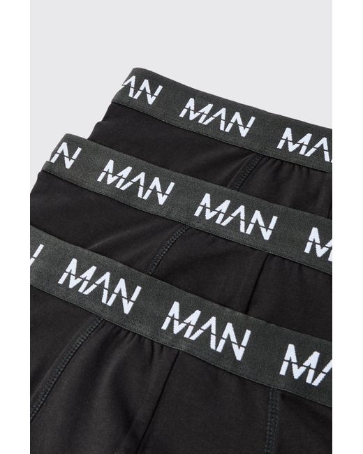 BoohooMAN 3 Pack Man Dash Mid Length Trunks in Black für Herren