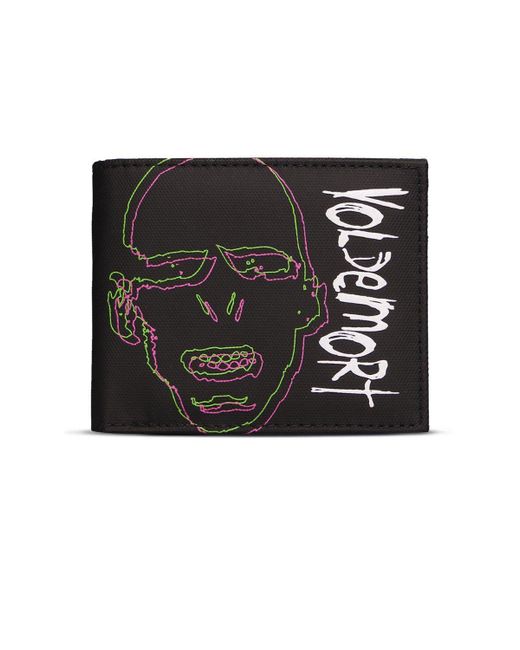 BoohooMAN Harry Potter Wizards Unite Neon Voldemort Bi-fold Wallet, Black (mw652630hpt) for men