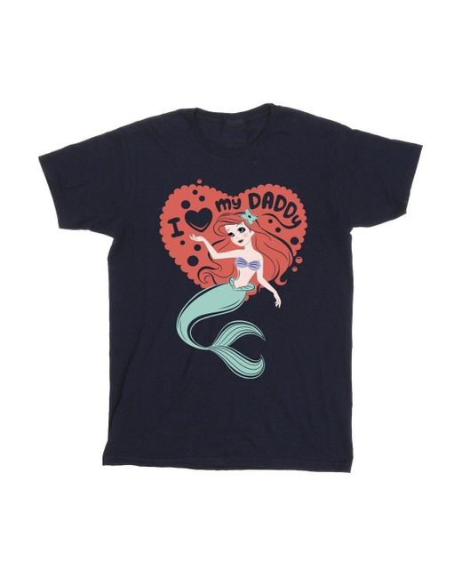 BoohooMAN Blue Disney The Little Mermaid Love Daddy T-shirt for men