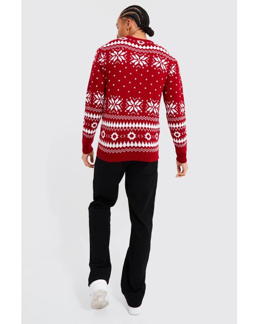 Boohoo Red Tall I'm The Gift Christmas Sweater for men