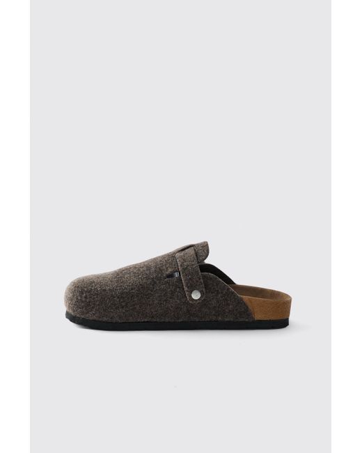 BoohooMAN Gray Felt Mule for men