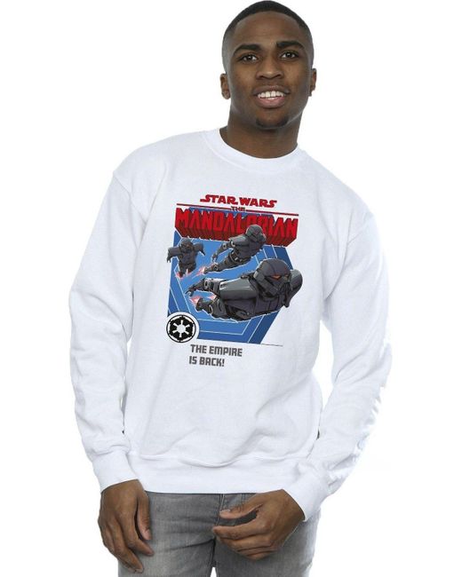 BoohooMAN White Star Wars The Mandalorian Empire Is Back Sweatshirt for men