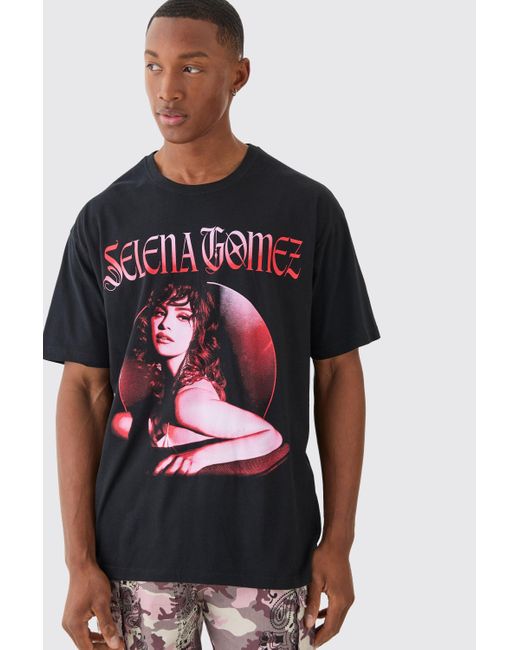 BoohooMAN Oversized Selena Gomez License T-shirt in Red für Herren