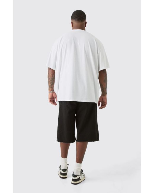 BoohooMAN Plus Oversized Mono Balaclava Print T-shirt In White for men