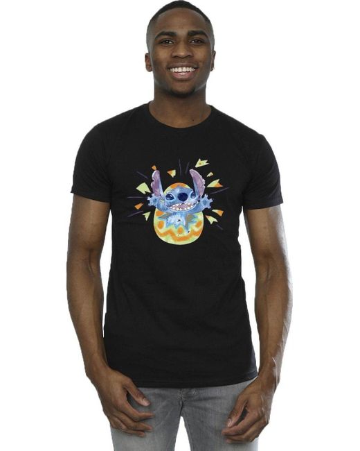 BoohooMAN Black Disney Lilo & Stitch Cracking Egg T-shirt for men