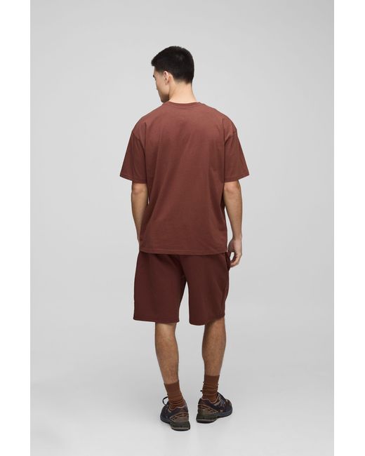 BoohooMAN Red Lightweight Basic Oversized Mid Length Short for men