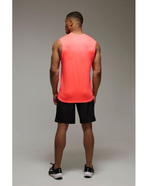 BoohooMAN Red Man Active Regular Lightweight Essentials Gym Tank for men