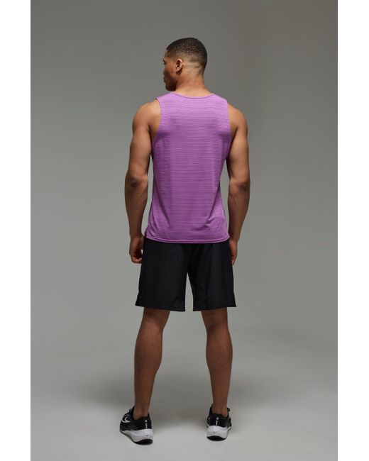 BoohooMAN Purple Active Engineered Performance Regular Fit Undershirt for men