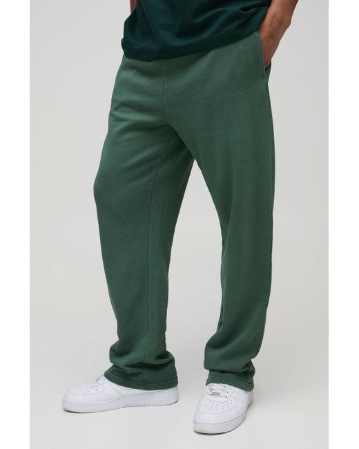 BoohooMAN Green Relaxed Drop Crotch Seam Wash Jogger for men