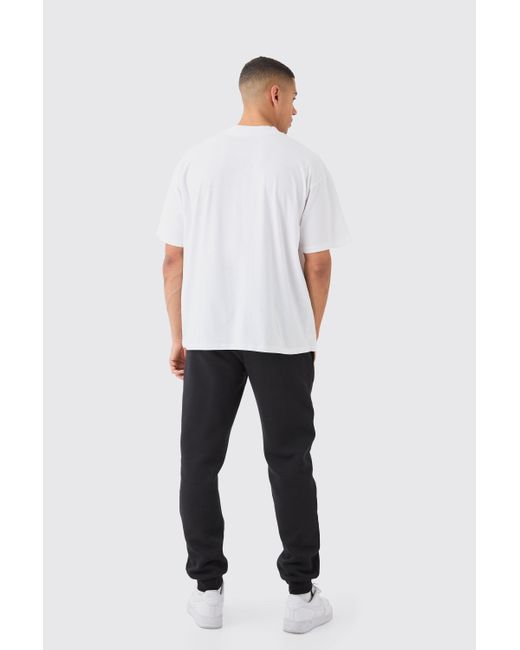 BoohooMAN White Signature Oversized Basic Extended Neck T-shirt for men