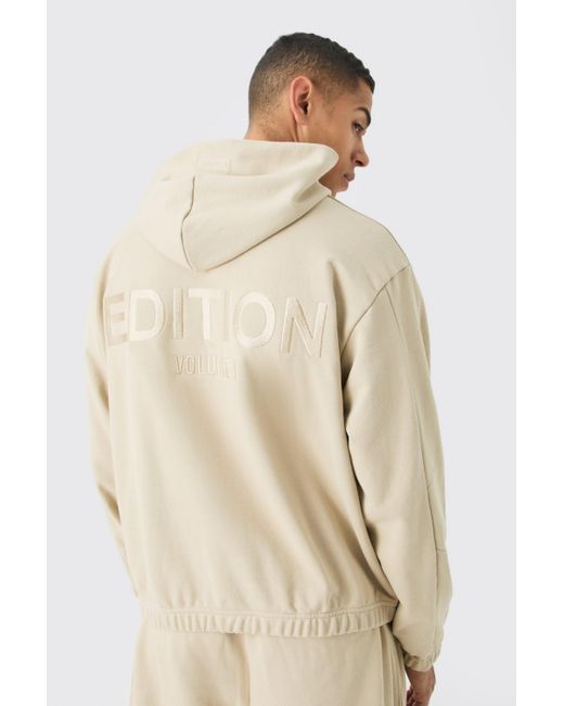 BoohooMAN Natural Edition Oversized Boxy Heavyweight Hoodie for men