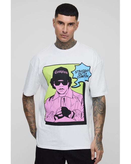 BoohooMAN Tall Oversize T-Shirt mit lizenziertem Eazy-E Print in Gray für Herren