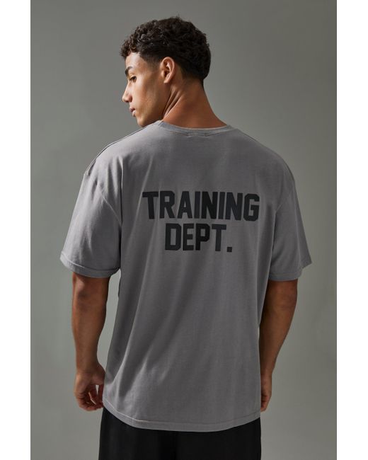 BoohooMAN Gray Man Active Training Dept Oversized T-shirt for men