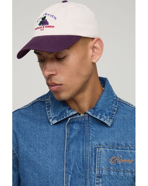 Boohoo Purple Montecito Embroidered Cap
