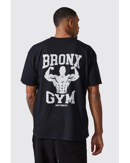 BoohooMAN Black Tall Man Active Oversized Bronx Gym T-shirt for men
