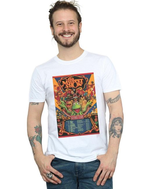 BoohooMAN White Disney The Muppets The Muppet Show Poster T-shirt for men