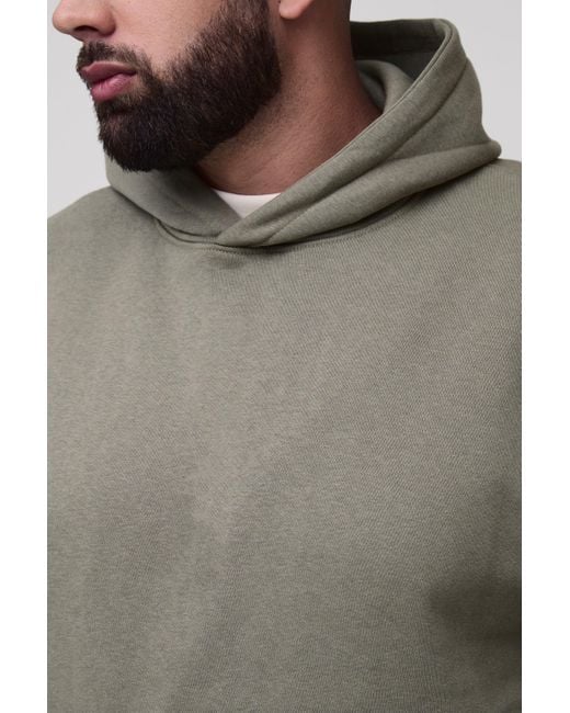 Plus Basic Regular Fit Over The Head Hoodie Boohoo de color Green