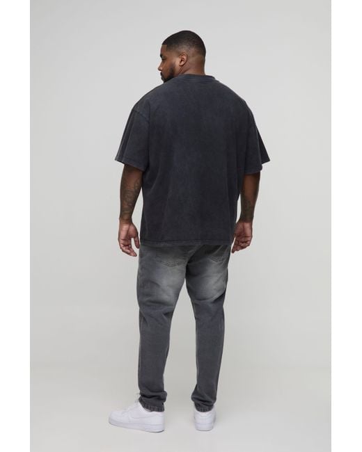 BoohooMAN Gray Plus Stretch Skinny Jeans for men