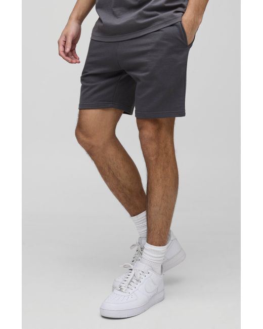 BoohooMAN Kurze Slim-Fit Basic Shorts in Black für Herren