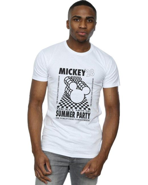 BoohooMAN White Disney Mickey Mouse Summer Party T-shirt for men