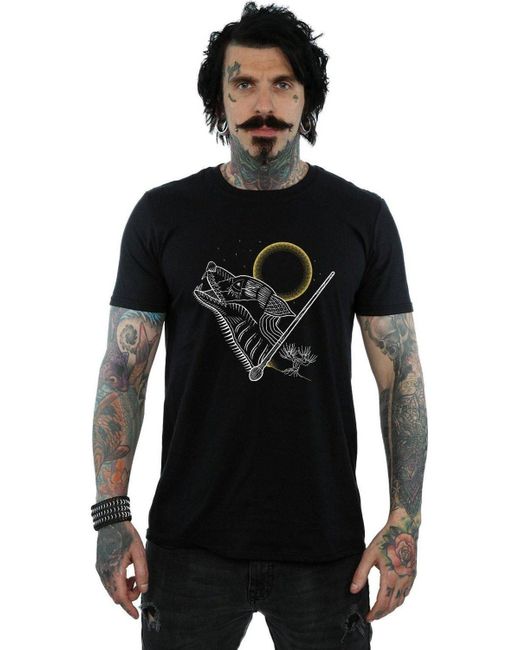 BoohooMAN Black Harry Potter Werewolf Line Art T-shirt for men