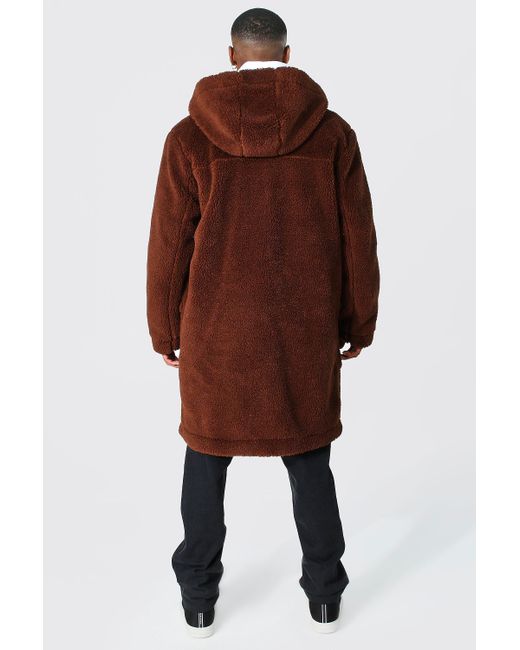 borg hooded coat