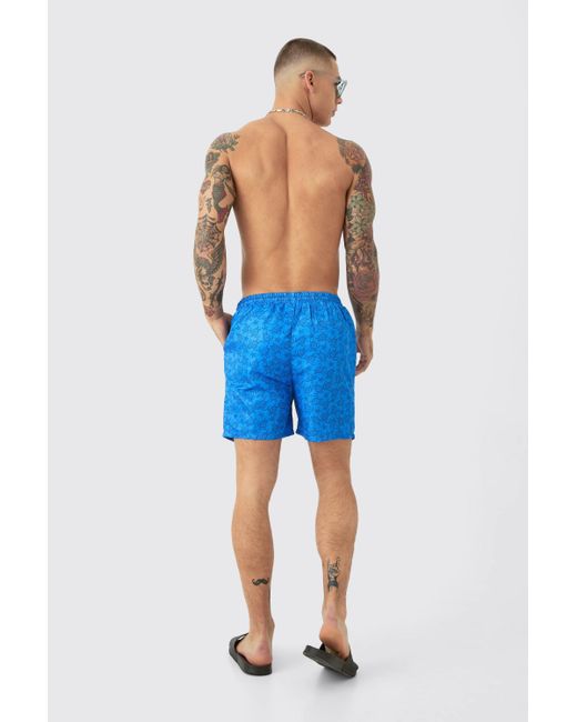 BoohooMAN Blue Mid Length Limited Edition Trunks for men