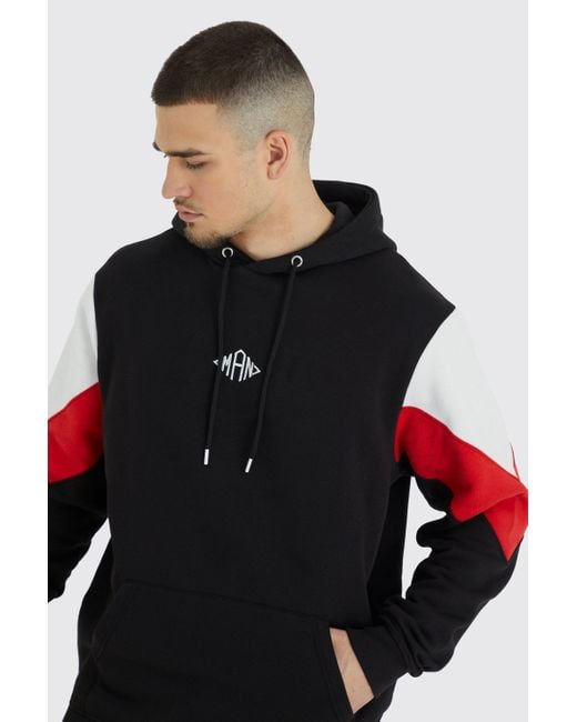 Boohooman red shop hoodie