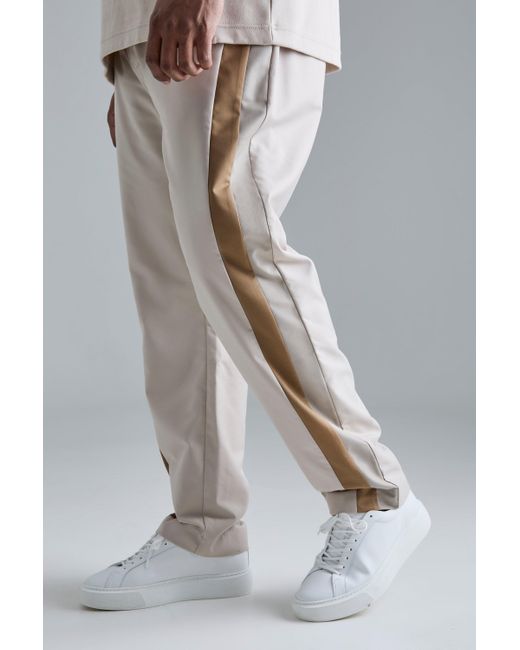 BoohooMAN Gray Plus Skinny Fit Colour Block Panel Suit Trouser for men