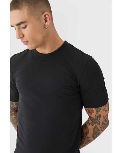 BoohooMAN 2 Pack Muscle Fit T-shirt in Black für Herren