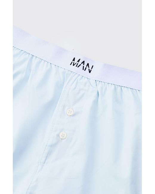 BoohooMAN Original Man Woven Boxer Shorts in Blue für Herren
