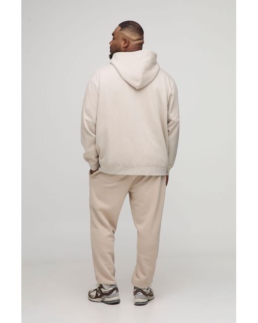 BoohooMAN Natural Plus Basic Oversized Zip Through Hoodie for men