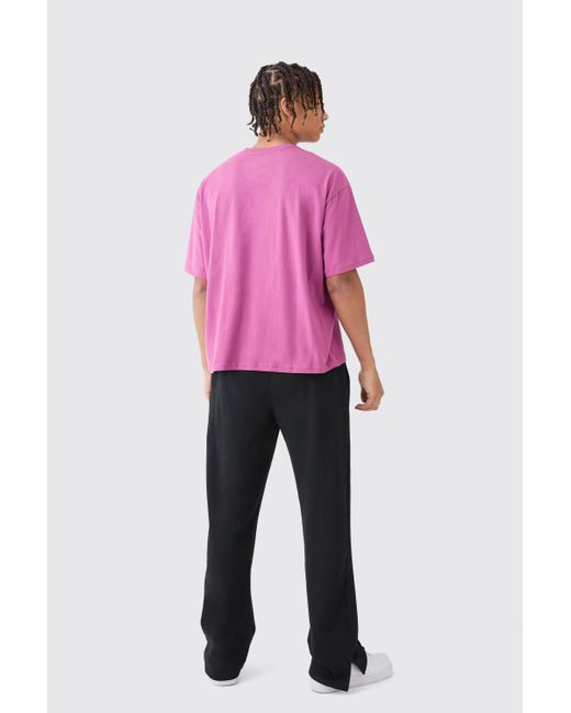 BoohooMAN Pink Oversized Boxy T-shirt for men