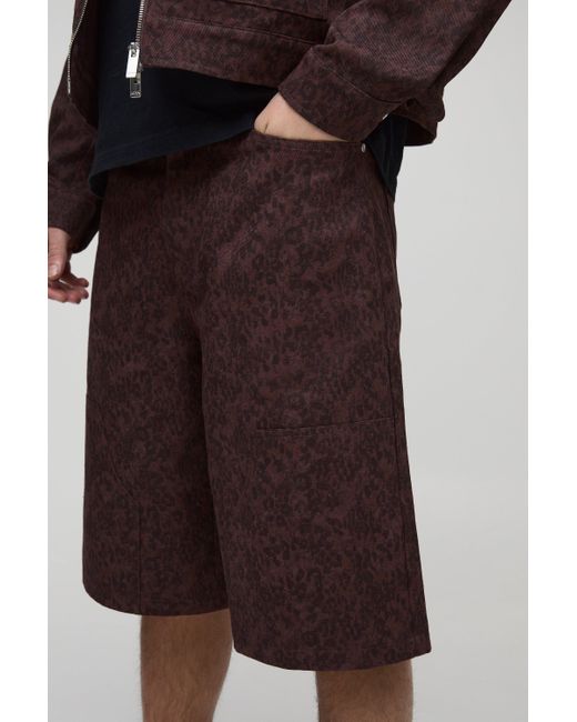 Pantalón Deportivo Regular Vaquero Estilo Carpintero Con Estampado De Leopardo Boohoo de color Black