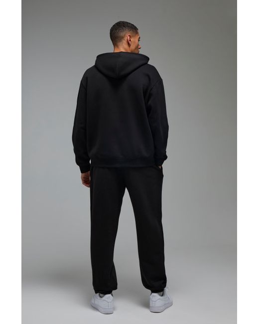 BoohooMAN Black Active Blurred Oversized Sweatpants for men