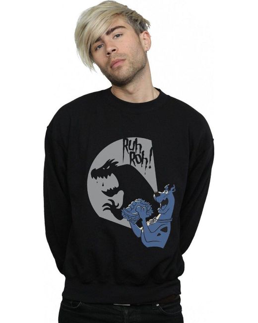 BoohooMAN Black Scooby Doo Ruh Roh Sweatshirt for men