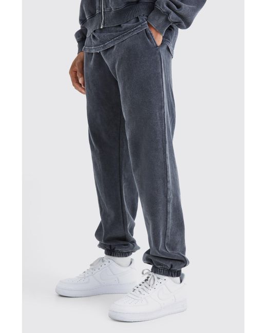 BoohooMAN Blue Core Fit Acid Wash Jogger for men