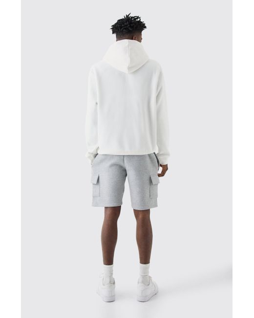 BoohooMAN White Man Gusset Colour Block Pixel Camo Slim Mid Length Shorts for men