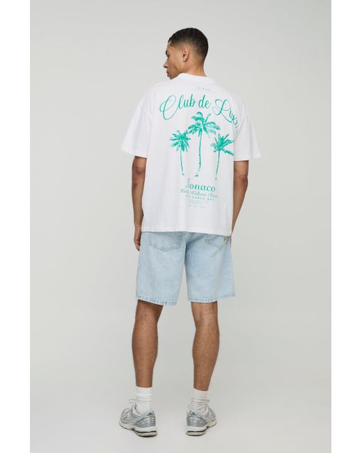 BoohooMAN Oversize T-Shirt mit Club De Luxe Monaco Print in Blue für Herren