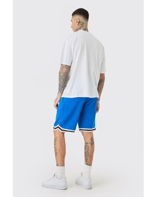 Boohoo Blue Tall Los Angeles Over The Seam Graphic T-shirt In White