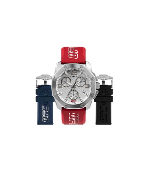 BoohooMAN Red Timex Twg047400 Ufc 45mm Quartz Watch for men